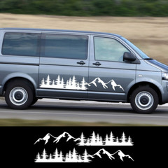For VW Multivan TRANSPORTER T5 T6 2pcs/lot Car Exterior Door Side Forest Decals