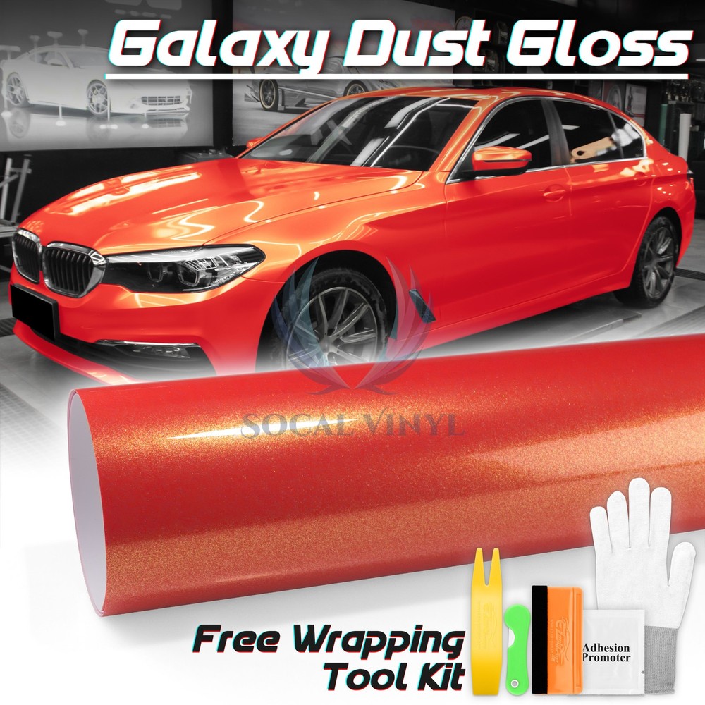 Galaxy Dust Gloss Red Gold Metallic Auto Sticker Decal Vinyl Wrap Sheet Film DIY