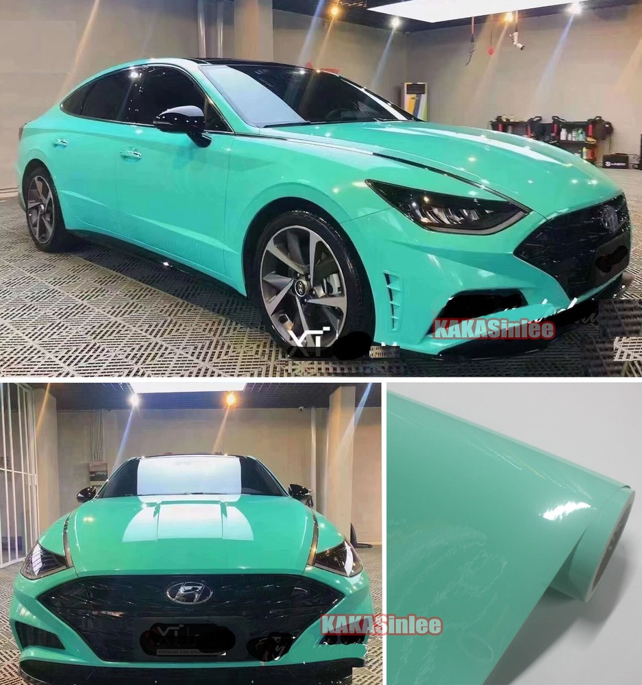 Air Free Glossy Bright Green Entire Car SUV Vinyl Wrap Hood Sticker Stretch US