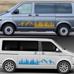 For VW Multivan TRANSPORTER T5 T6 2pcs/lot Car Exterior Door Side Forest Decals