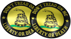2x Metal Dome Shape Gadsden Snake Decal Sticker Emblem Badge Auto Car Truck 2.2″