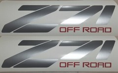 Z71 4×4 Off Road Sticker Vinyl Decal Fits Chevy Truck Silverado 1500 SILVER/RED
