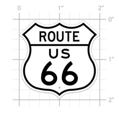 Route US 66 Sign Sticker for water bottle phone tumbler hard hat