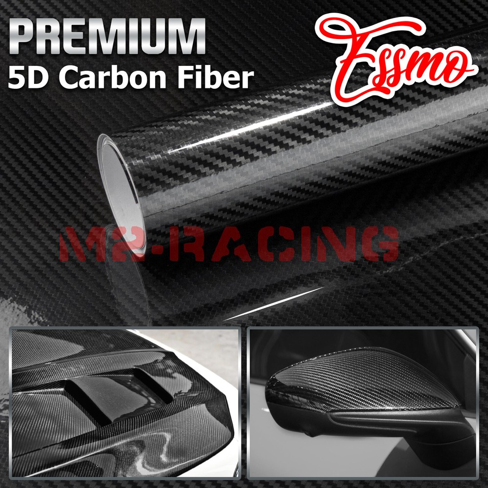 5D Carbon Fiber Low Tack High Gloss Car Vinyl Vehicle Wrap Sticker Decal Sheet