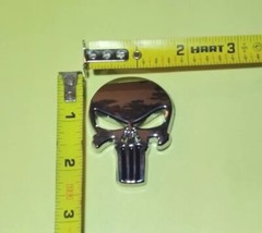 2 X – 💀Shiny Metal Punisher Skull Emblem Badge Car Laptop Door Bike