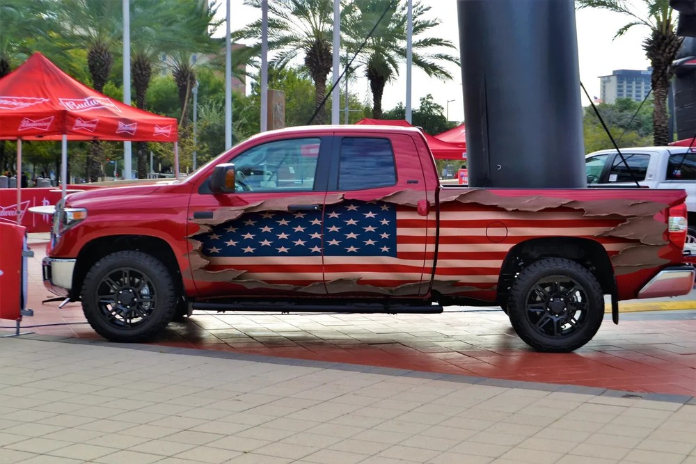 Truck Decal Vinyl Car Graphic Sticker America US Flag Decal Both Side Wow Amzg