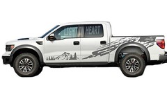 Fit For Ford Raptor F-150 Graphics Mountain Sticker Distorted Stripe Trunk Decal