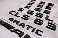 Black E43 + AMG + BITURBO 4 MATIC Trunk Emblem Badge Sticker for Mercedes Benz