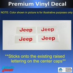 JEEP Center Cap Overlay Decals fits Cherokee and Grand Cherokee