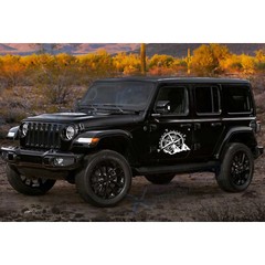 Compass with Mountains Car Body Rear Window Decal for Pickup Truck Boat Wall