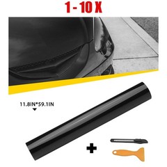 Black Wrap Gloss Vinyl Car Sticker 1-10X Fit Honda Bubble Film Decal Free Accord