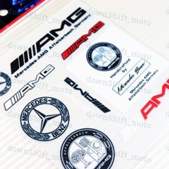 For 9pcs AMG Mercedes Benz Reflective Decal Sticker Set Car Door Window Vinyl