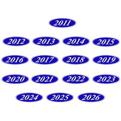 1 of each year 2014-2026 Oval Model Windshield Year Stickers Vinyl Dealership
