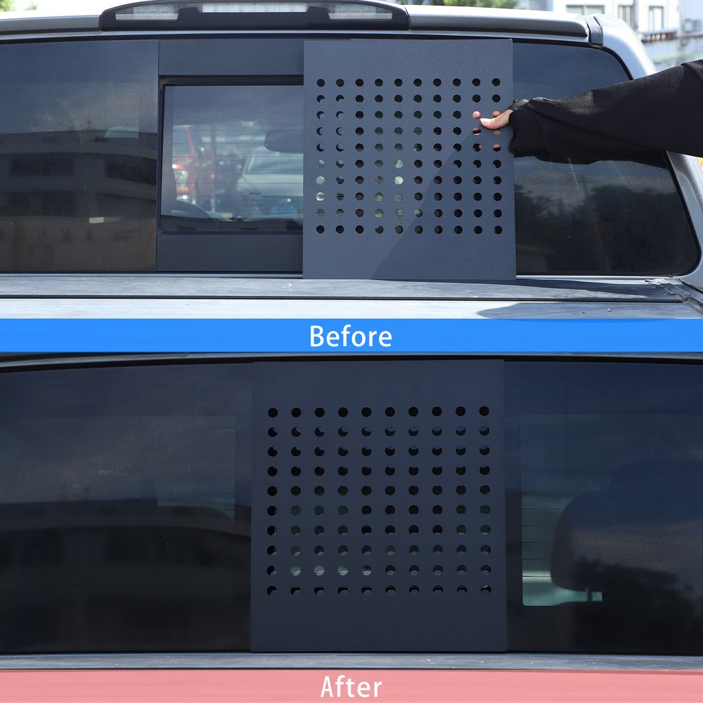 Black Aluminum Rear Window Center Cover plate Trim For Nissan Titan 16-23