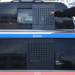 Black Aluminum Rear Window Center Cover plate Trim For Nissan Titan 16-23