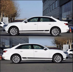 Stickers Stripes Graphics Car Body Side Door Skirt Decals Waterproof 220*8CM