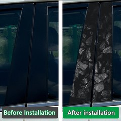 2x Black Funny Creative Car Center Pillar Sticker Auto B Pillar Protective Film
