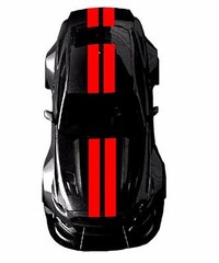 NEW 9″ Double Center Rally RACING STRIPES Vinyl Decal Car (Fits Ford MUSTANG)