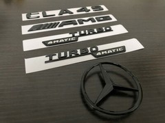 Gloss Black CLA45 TURBO 4MATIC and Rear Star Replacement PACKAGE Badge C117