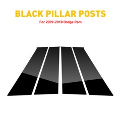 Door Piano Black Pillar Posts for Dodge Ram 09-18 Crew/Quad/Extended EXT Tr Y