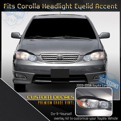 For 2003-2008 Toyota Corolla Headlight Eyelid Set Trim Overlay Decals – Matte