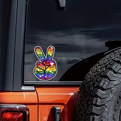 2× 2D Color Fingers Vinyl Decals – 7″x4.5″, Waterproof PVC Stickers