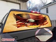 Eagle&Flag Pick Up Truck SUV Rear Back Window Graphics Decal Wrap Tint #47