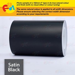 SATIN BLACK 4″ PIN STRIPE Car Model Motorcycle Decal TAPE Vinyl Sticker 102mm