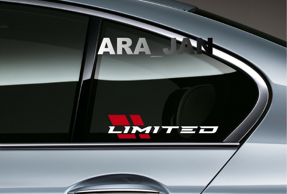 LIMITED Decal Sticker Sport car racing stripe turbo window emblem logo (PAIR)