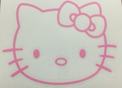 Hello Kitty with BOW Car Decal / Sticker Glitter Vinyl – Holographic – Oil Slick