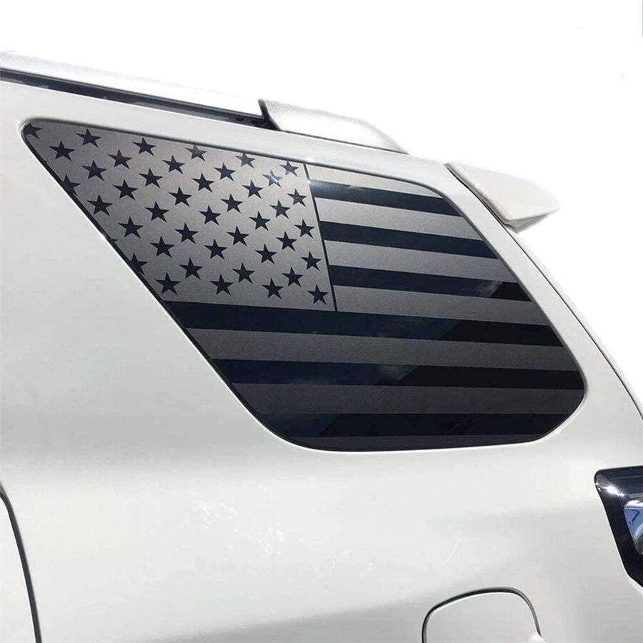 2Pcs American Flag Rear Side Window Decals Wrap For 2010-2022 Toyota 4Runner USA