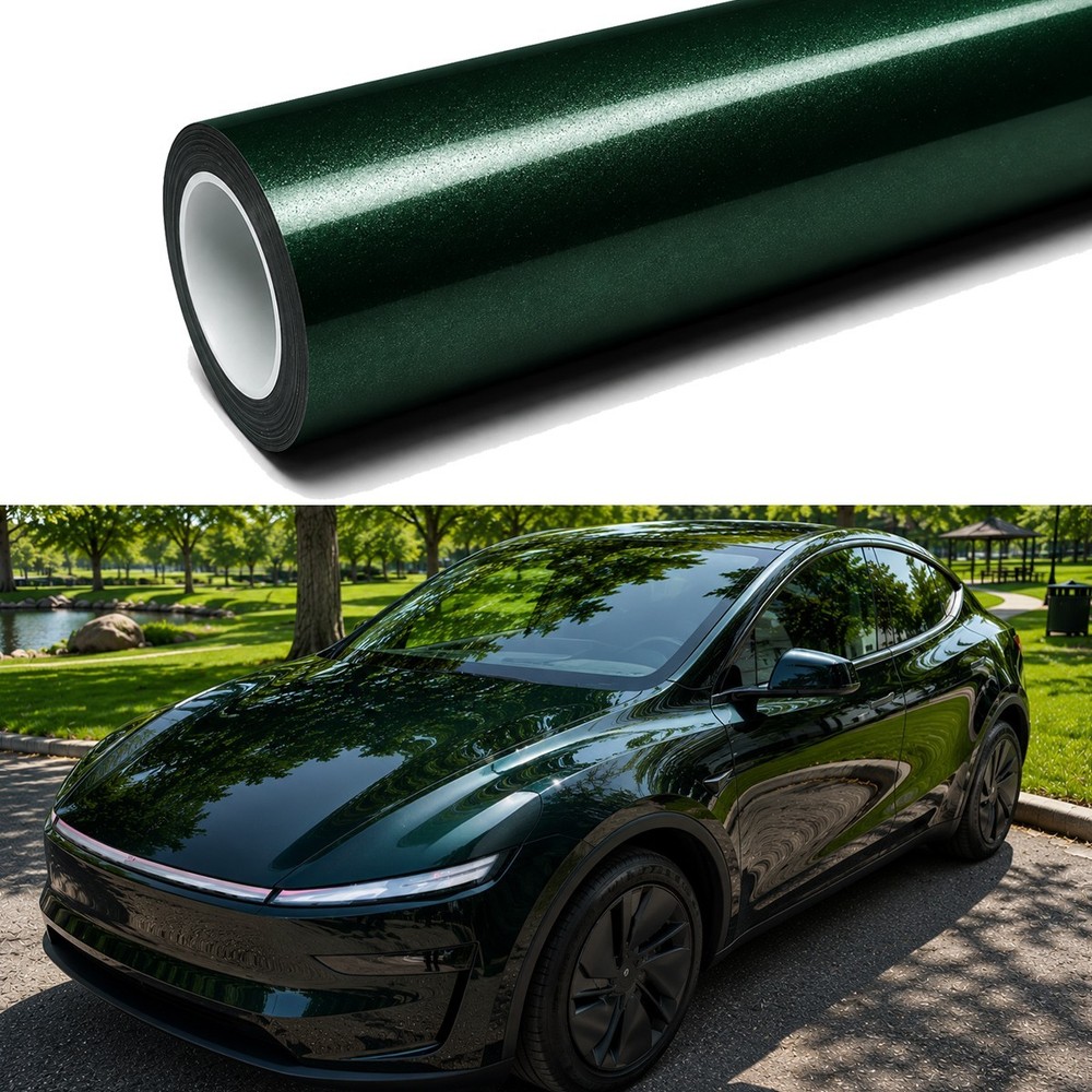 120″x60″ Ultra Gloss PET Emerald Green Metallic Vinyl Wrap Air Release 10FTx 5FT
