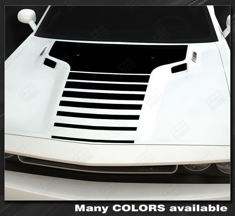 Dodge Challenger Hood Front Strobe T-Stripe Decals 2008 2009 2010 Pro Motor