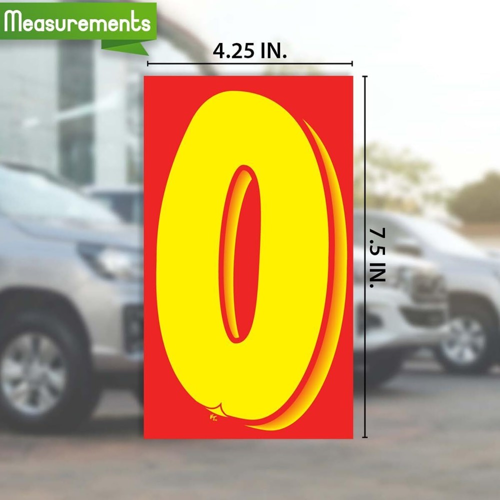 Versa-Tags Car Dealer Sticker 3 Packs 7 1/2 Inch RED YELLOW
