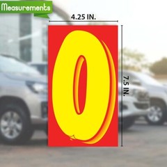 Versa-Tags Car Dealer Sticker 3 Packs 7 1/2 Inch RED YELLOW