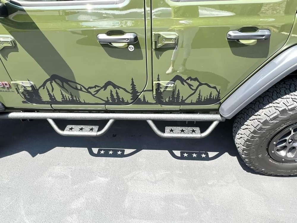 COMPATIBLE WITH JEEP WRANGLER GLADIATOR DOOR MOUNTAIN GRAPHICS VINYL Both Sides