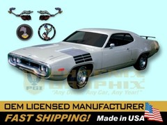 1972 Plymouth Road Runner 340 400 440 Tank Tracks COMPLETE Decals & Stripes Kit