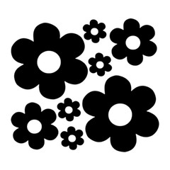 Cute Flowers Decor Vinyl Decal Choose Size and Color