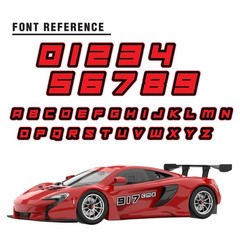 Custom Car Racing Number Class Magnet Decal x2 8,10-16 inch – Bold Black Style