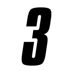 4 inch tall Black Race Number 3 racing numbers decals off road dirt quad mx bike