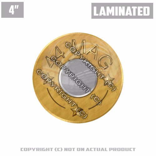 1 Custom Thick Laminated Glossy 4″ 3M Premium Decal Sticker BRASS 44 MAG PRINT