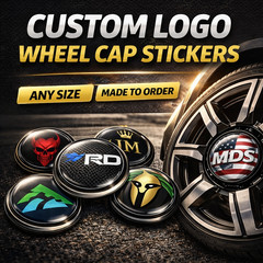 Custom Wheel Cap Decals 3D Domed Logo Stickers Any Size Made to Order