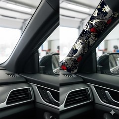 Self Adhesive Car Interior Fabric Wrap Roll A B Pillar Trim 48x100cm Universal F
