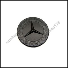 Front Hood Overlay Emblem Matte Black Flat Laurel Wreath Badge For