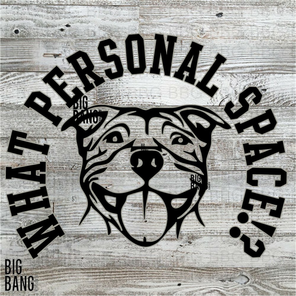 Pitbull Mom Dad Family Decal Sticker Personal Space Joke Meme I Love My Dog Pup