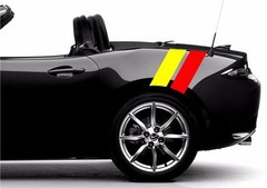 Rear 4″ Fender Double Hash Bar vinyl RACING STRIPES Decal (Fits Mazda MIATA MX-5