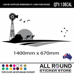 KANGAROO STRIPES WITH WINDMILL AND SOUTHERN CROSS, Boat RV Campervan, Motorhome