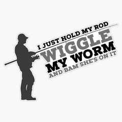 Funny Fishing Decal Bumper Sticker 5″ inch