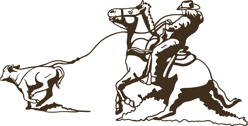 Calf Cowboy Roping Horse Rodeo Lasso Car Truck Window Vinyl Decal Sticker