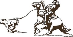 Calf Cowboy Roping Horse Rodeo Lasso Car Truck Window Vinyl Decal Sticker